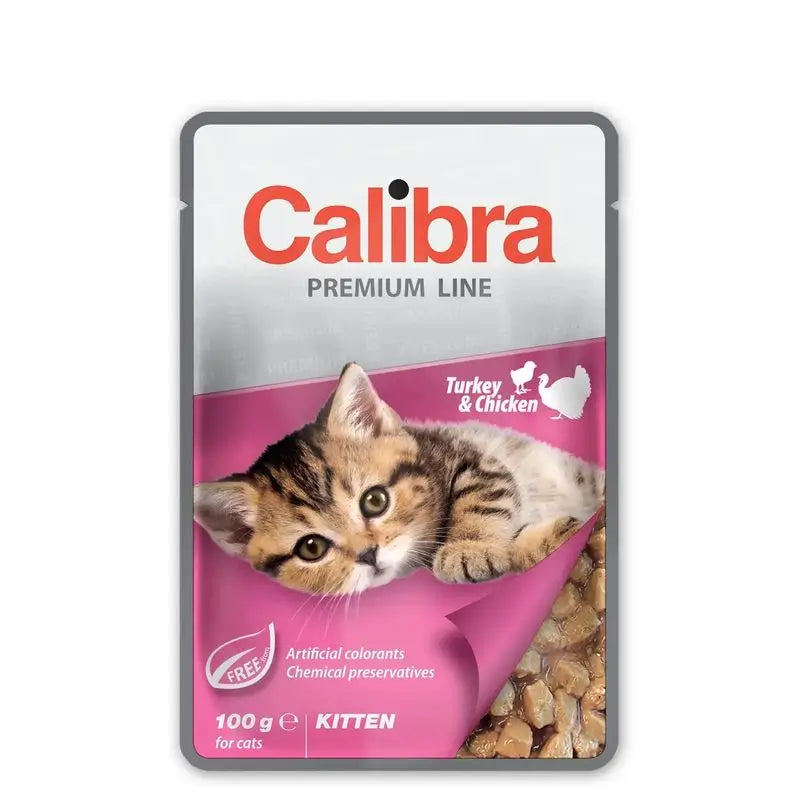 Calibra Gatos Kitten Pouch Pavo Pollo Caja 24X100Gr