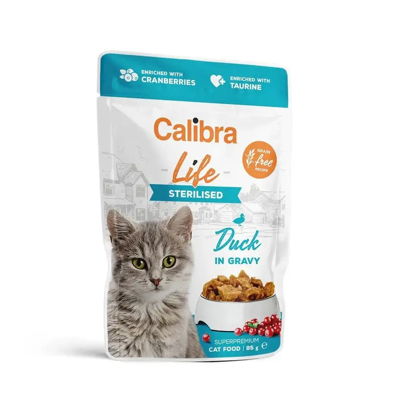 Calibra Gatos Life Pouch Esterilizado Pato En Salsa 28X85Gr