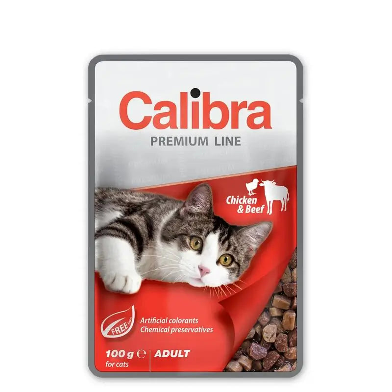 Calibra Gatos Pouch Pollo Ternera Caja 24X100Gr