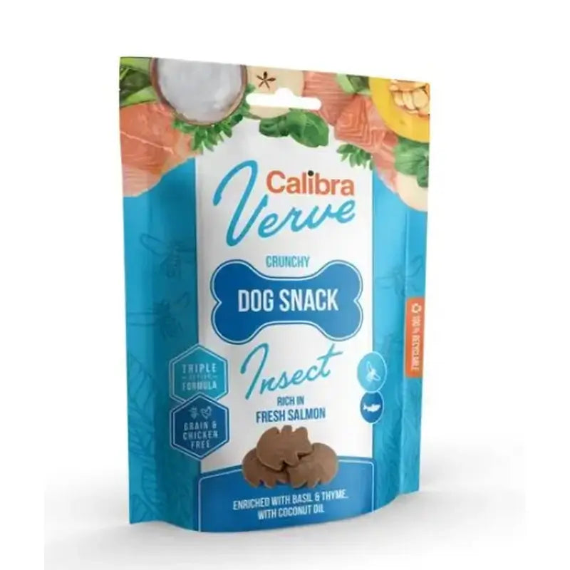 Calibra Dogs Verve Crunchy Snack Insects & Fresh Salmon 150G