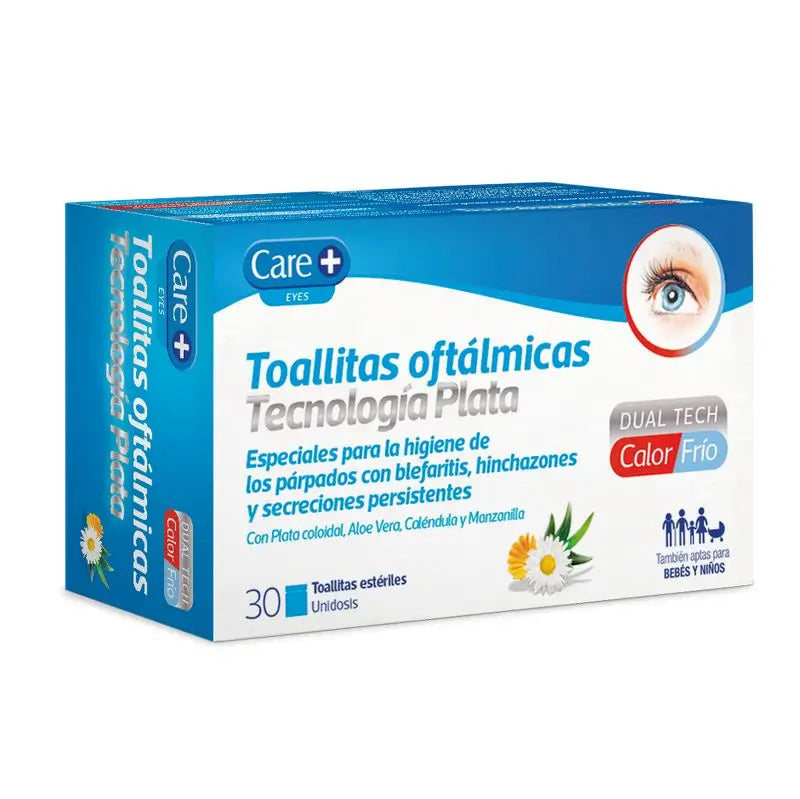 Care+ Toallitas Oftálmicas Tecnología Plata 30 Unidades