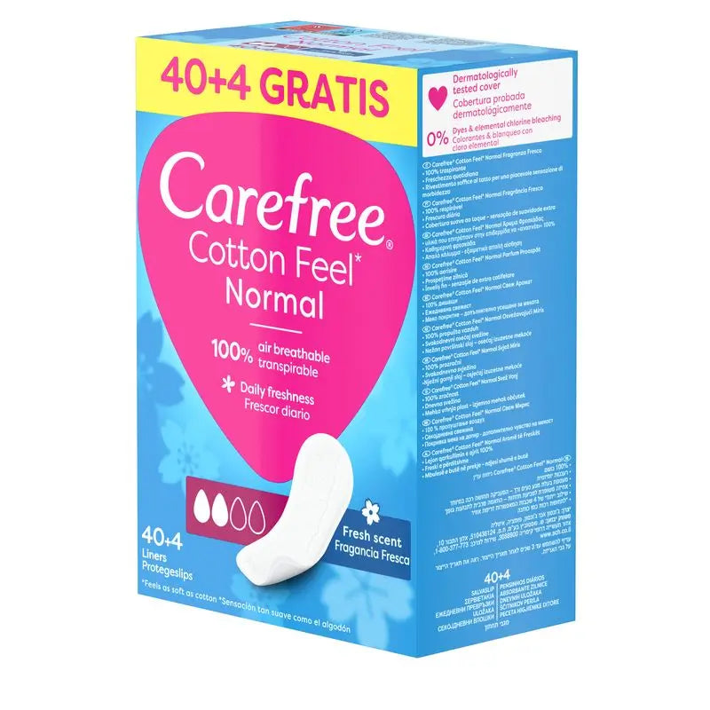 Carefree Cotton Feel Normal Fragancia Fresca 40+4Uds