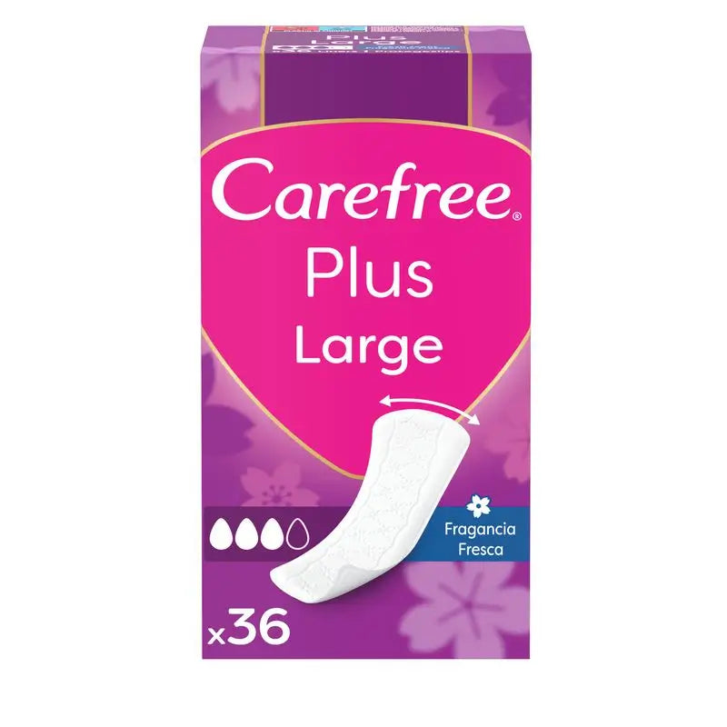 Carefree Plus Large Fragancia Fresca 36Uds