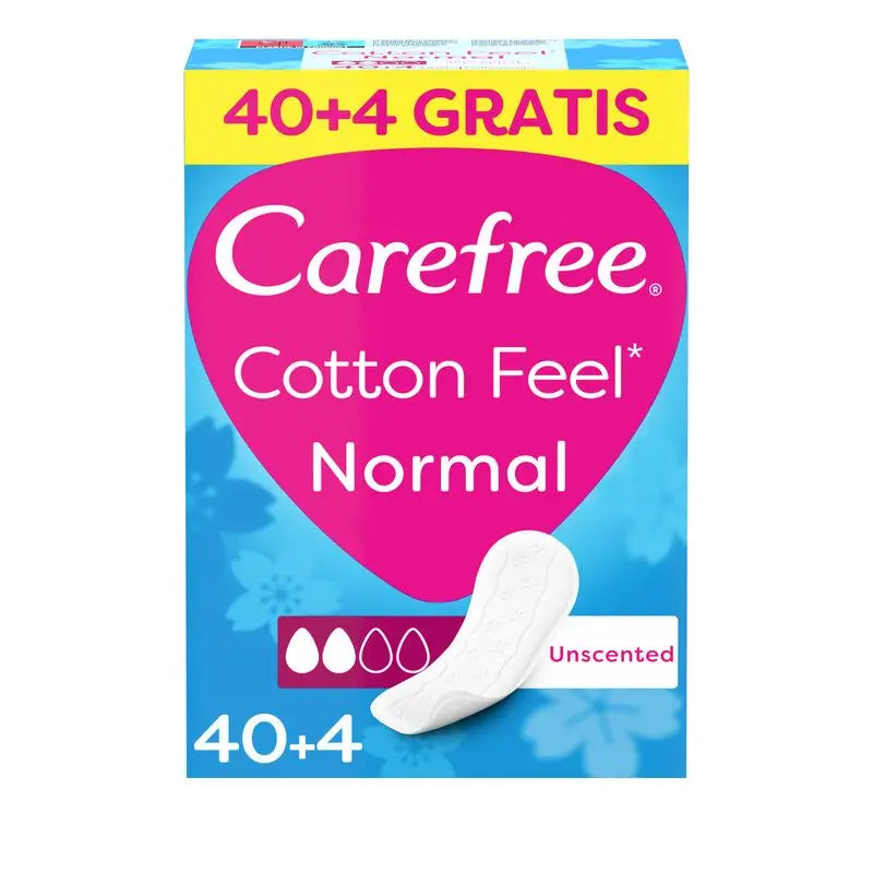 Carefree Protege Slip Cotton, Sin Fragancia, 40 + 4 unidades