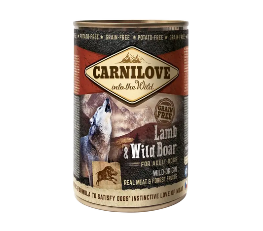 Carnilove Canine Adult Lamb Jabali Box 6X400Gr wet dog food