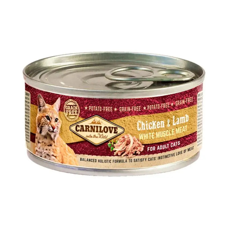 Carnilove Feline Adult Pollo Cordero Caja 12X100Gr comida húmeda para gatos