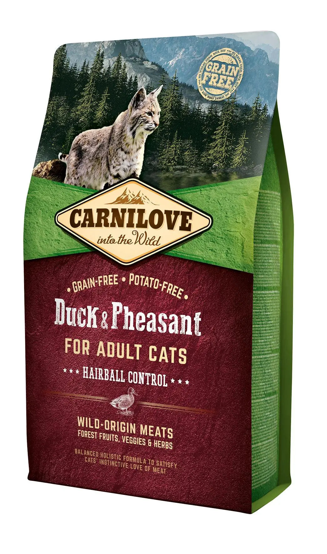 Carnilove Feline Pollo Pato Faisan Hairball Control 2Kg pienso para gatos