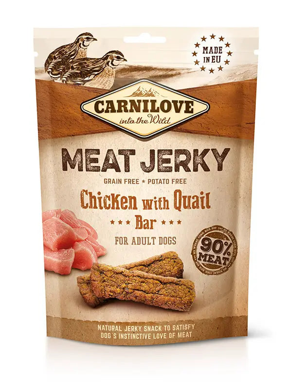 Carnilove Jerky Codorniz Y Pollo Barritas 12X100Gr snack para perros