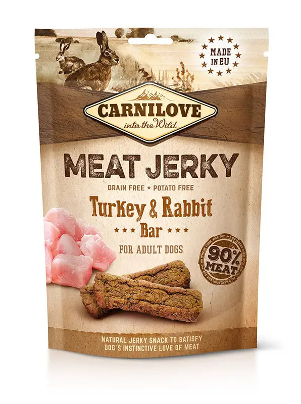 Carnilove Jerky Conejo Y Pavo Barritas 12X100Gr snack para perros