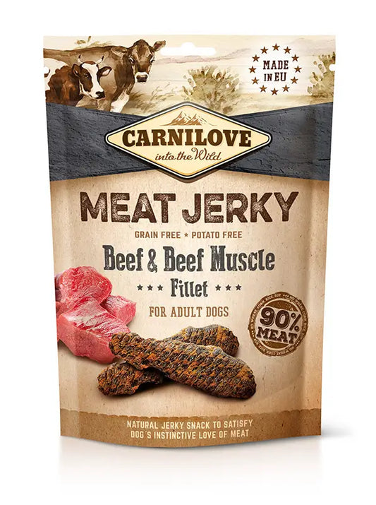 Buy Carnilove Jerky Beef Beef Fillets 12X100Gr dog snack at the best price