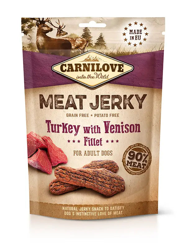 Carnilove Jerky Venado Y Pavo Filetes 12X100Gr snack para perros