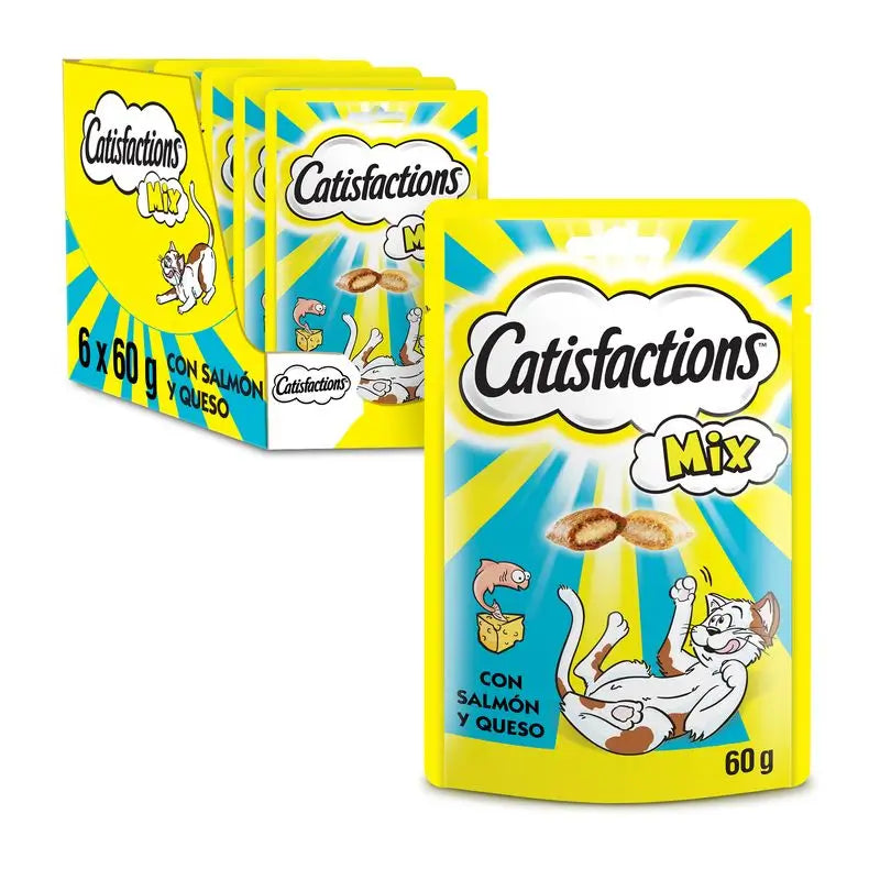 Catisfactions Feline Mixto Salmon Queso 6X60Gr