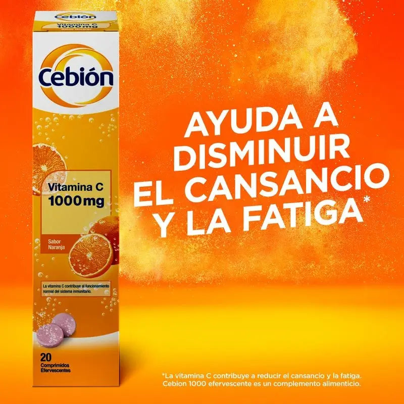 Cebion Vitamina C 1000 mg, 20 Comprimidos Efervescentes