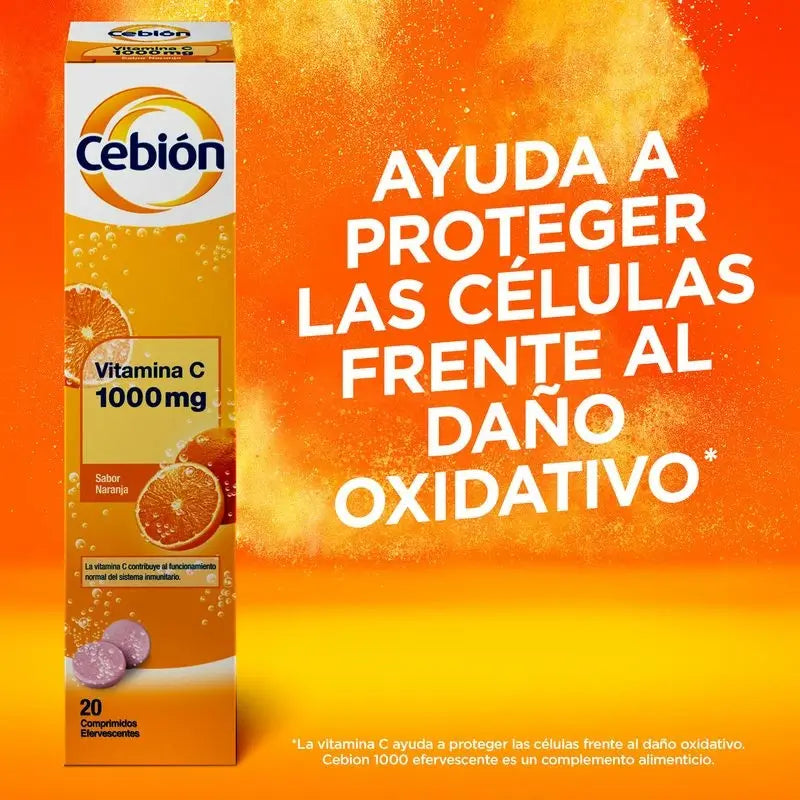 Cebion Vitamina C 1000 mg, 20 Comprimidos Efervescentes