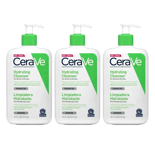 CeraVe Moisturising Cleansing Gel Pack, 3 x 473 ml