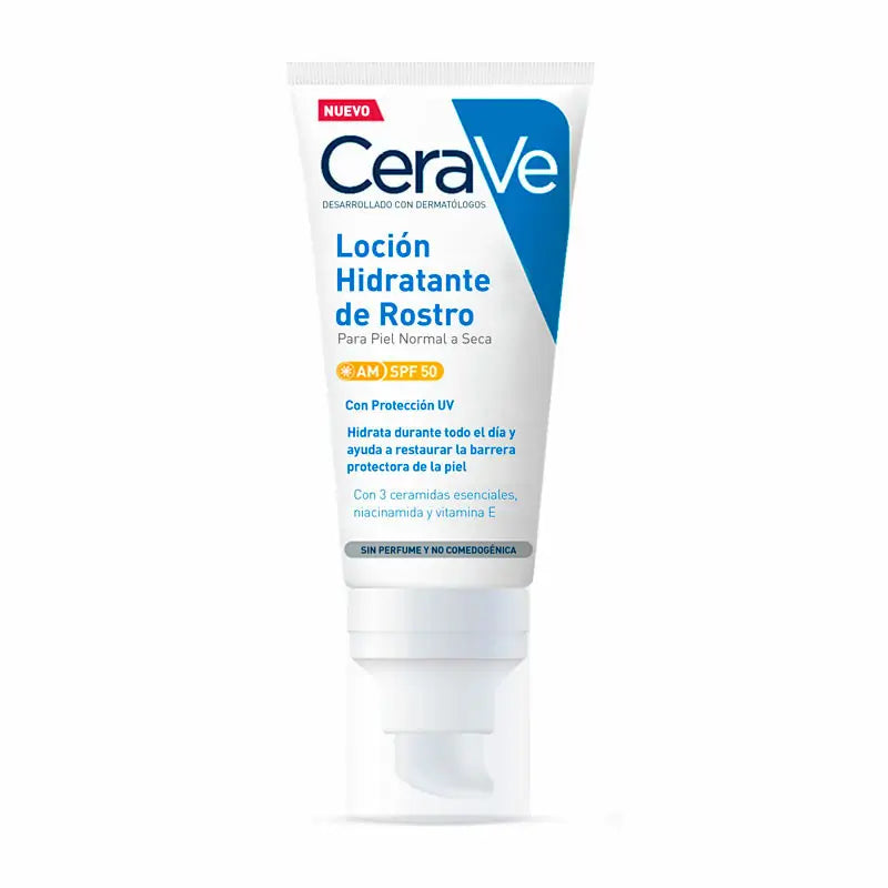 CeraVe Loción Hidratante Facial SPF 50, 52 ml