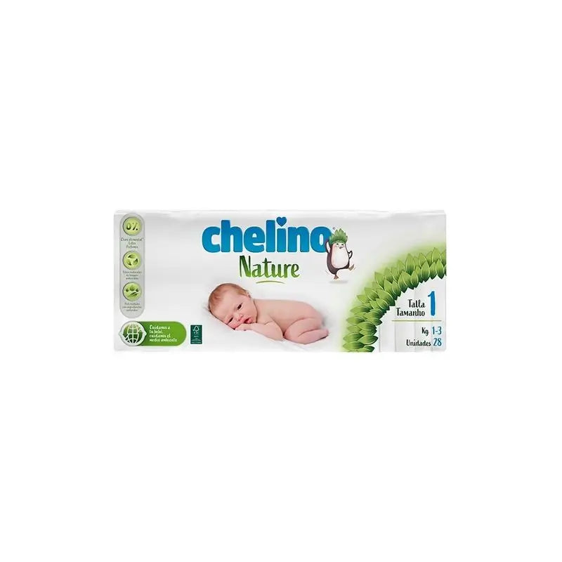 Chelino Nature  Pañal Talla 1 (De 1Kg A 3Kg) , 28 unidades