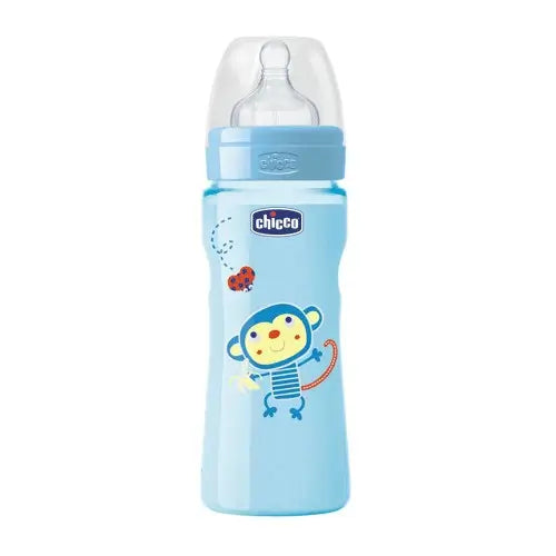 Chicco Biberón Silicona Azul Flujo Rápido +4 Meses 330 ml