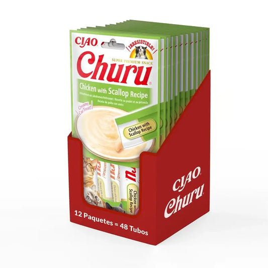 Churu Cat Chicken Scallop Recipe Display 12X56Gr