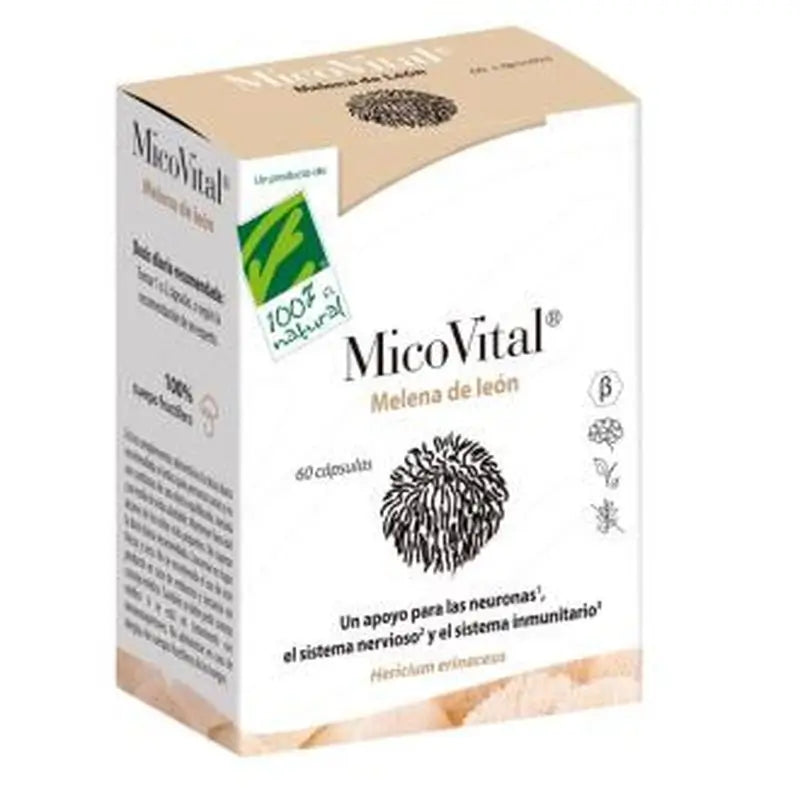 Cien Por Cien Natural Micovital Melena De Leon 60 Cápsulas