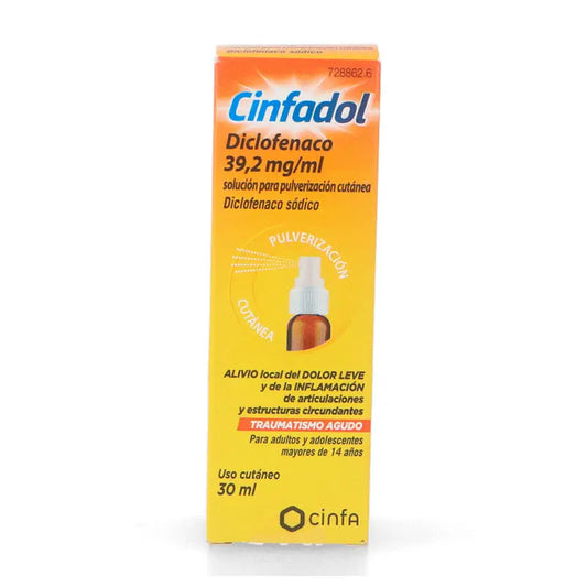 Cinfadol Diclofenaco 39,2mg/ml Pulverizacion Cutánea 30 ml