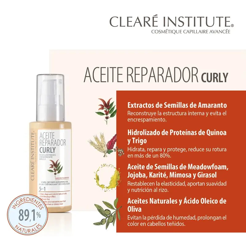 Clearé Institute Curly Hair Curly Method Moisturising Oil 50 Ml