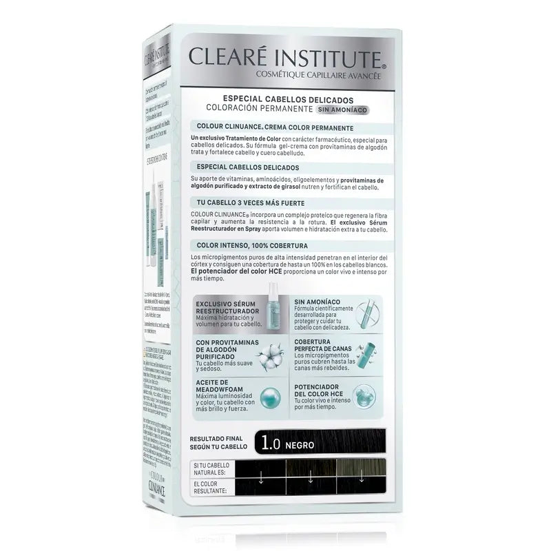 Clearé Institute Colour Clinuance Ammonia Free Permanent Colour 1.0 Black