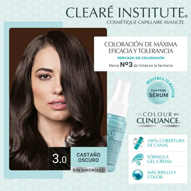 Clearé Institute Colour Clinuance Ammonia-Free Permanent Colour 3.0 Dark Brown