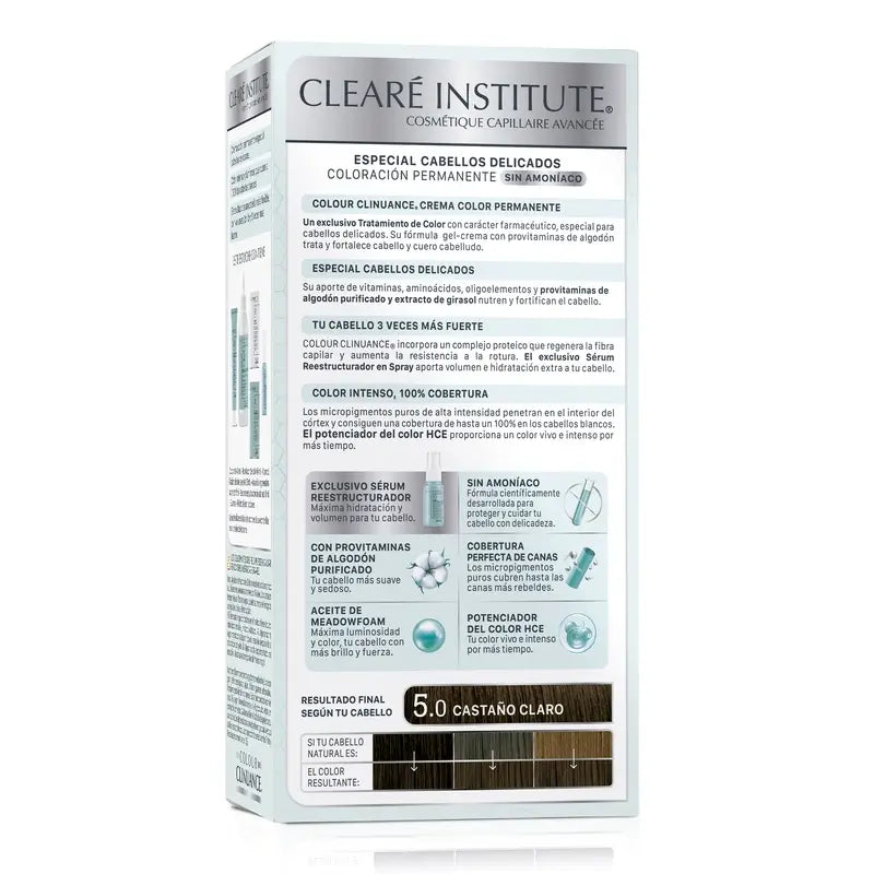 Clearé Institute Colour Clinuance Ammonia Free Permanent Colour 5.0 Light Brown