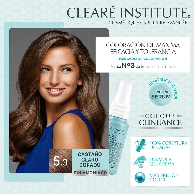 Clearé Institute Colour Clinuance Ammonia-Free Permanent Colour 5.3 Light Golden Brown