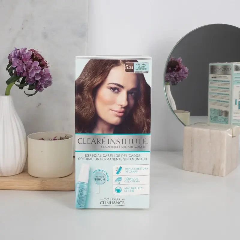 Clearé Institute Colour Clinuance Ammonia-Free Permanent Colouring 5.34 Light Brown Luminous