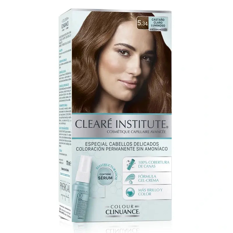 Clearé Institute Colour Clinuance Ammonia-Free Permanent Colouring 5.34 Light Brown Luminous