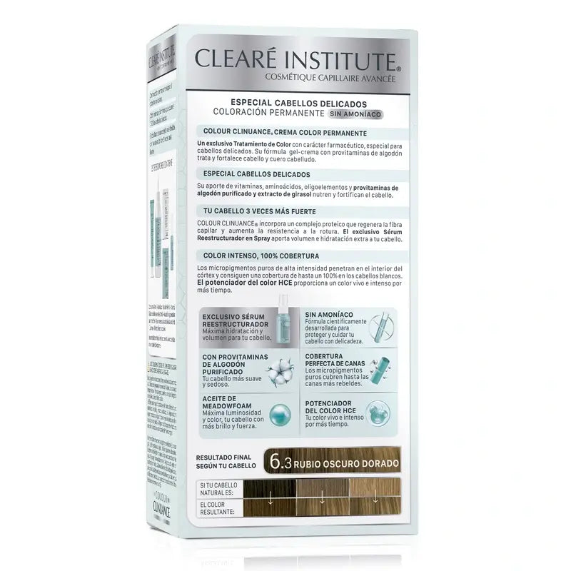 Clearé Institute Colour Clinuance Ammonia Free Permanent Colour 6.3 Dark Golden Blonde