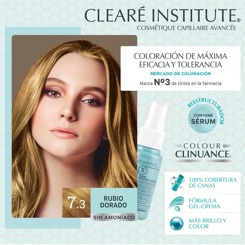 Clearé Institute Colour Clinuance Ammonia Free Permanent Colour 7.3 Golden Blonde