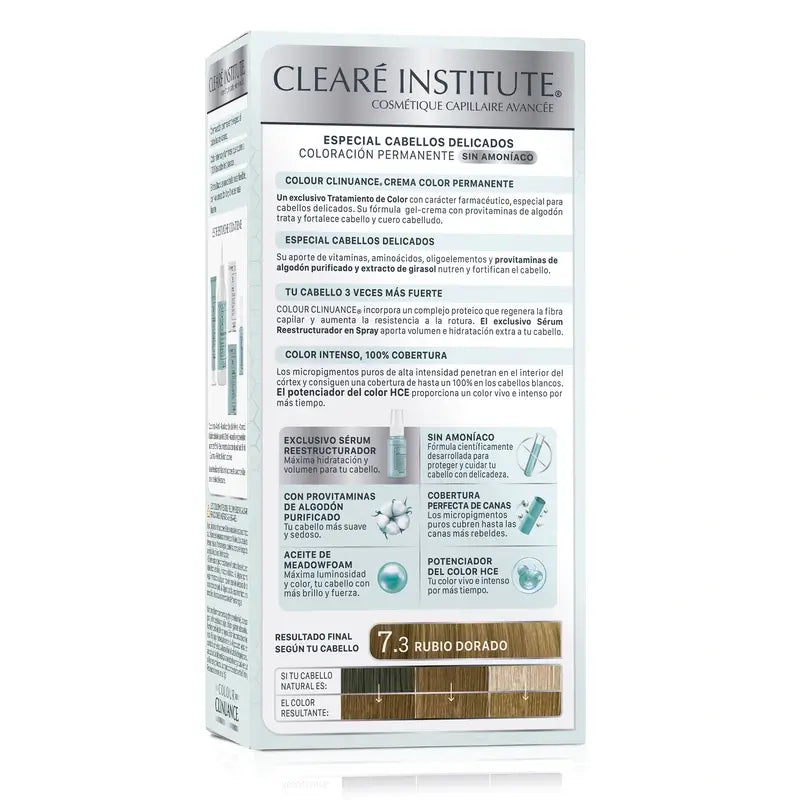 Clearé Institute Colour Clinuance Ammonia Free Permanent Colour 7.3 Golden Blonde