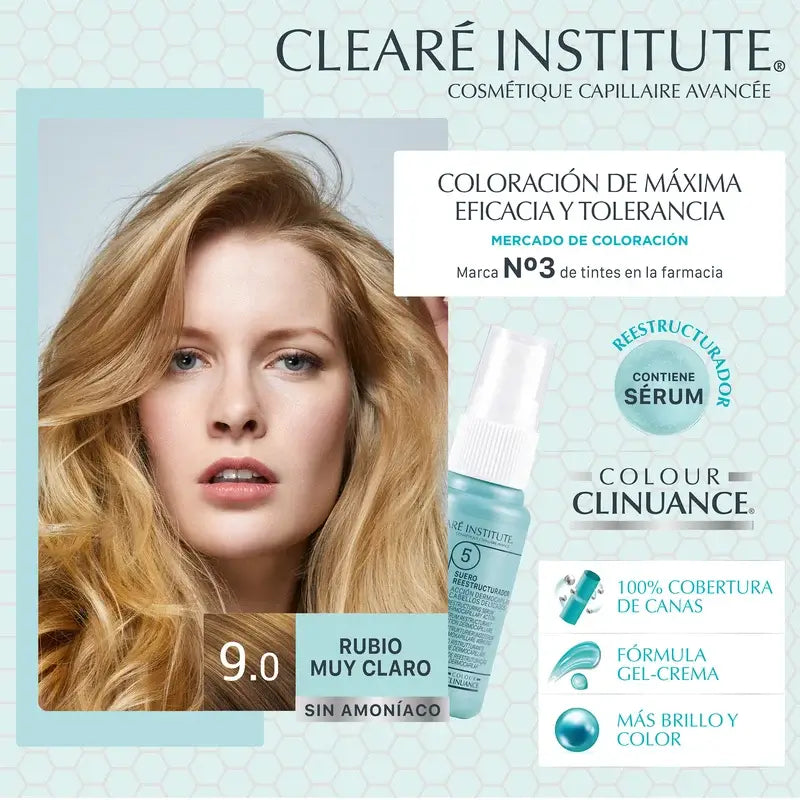 Clearé Institute Colour Clinuance Ammonia Free Permanent Colour 9.0 Very Light Blonde