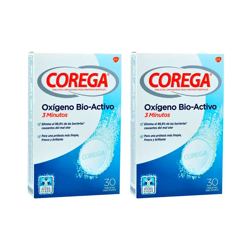 Corega Duplo Total Action Cleaning for Prosthesis, 2 x 30 tablets