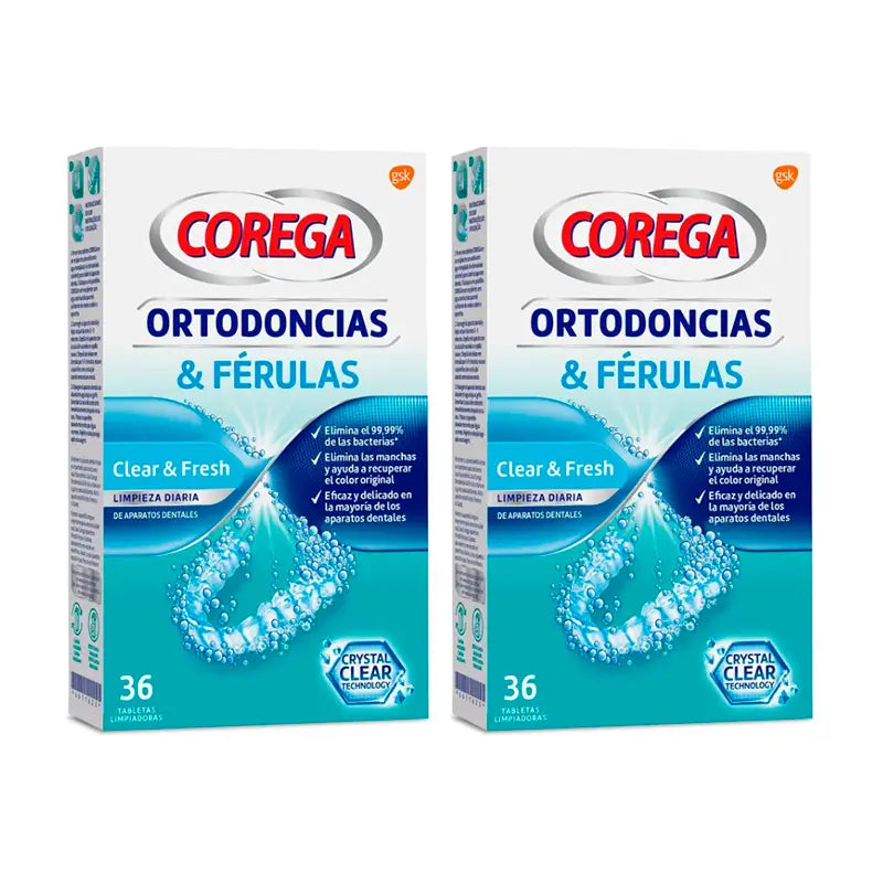 Corega Duplo Orthodontics and Splints, 2 x 36 Tablets