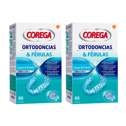 Corega Duplo Orthodontics and Splints, 2 x 66 Tablets