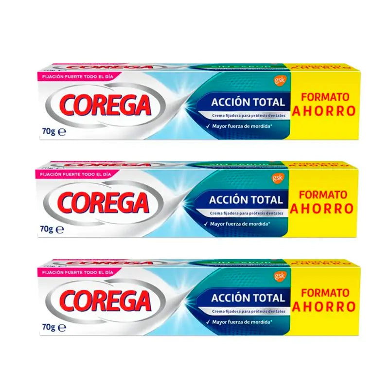 Corega Triplo Total Action Fixing Cream, 3 x 70 gr