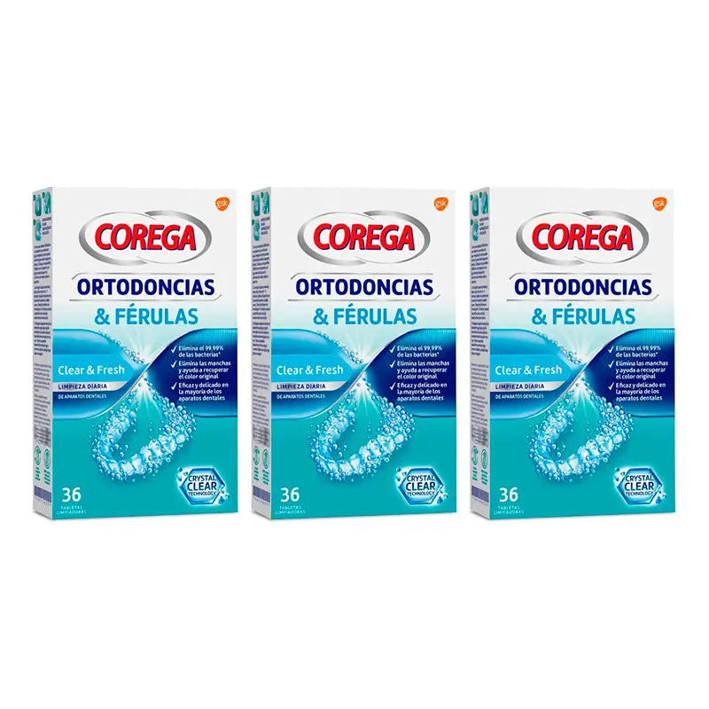 Corega Triplo Orthodontics and Splints, 3 x 36 Tablets