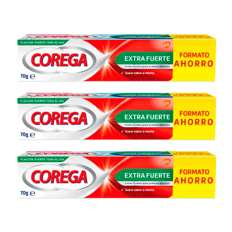 Corega Triplo Super Ultra Cream Extra Strong, 3 x 70 grams