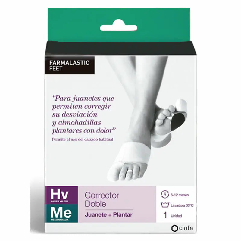 Farmalastic Corrector Doble Juanetes Y Plantar  Pie Derecho. T-G