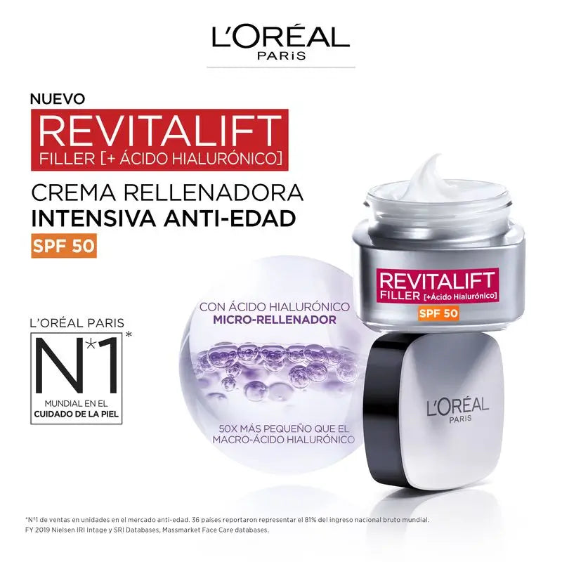 L'Oréal Paris Intensive Replenishing Cream With Hyaluronic Acid And Spf 50: Volume And Uvb/Uva Protection