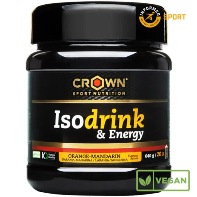 Crown Sport Nutrition Isodrink & Energy Naranja  , 640 g / 20 tomas 400 ml