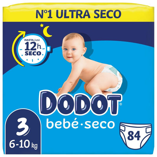 Dodot Bebé Seco Jumbo Pack Talla 3 Pañales , 84 unidades