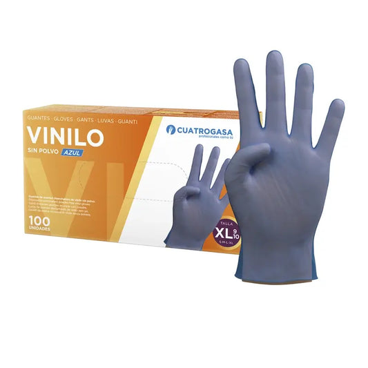 4Gasa Powder Free Vinyl Glove Blue Size Xl, 100 pcs.