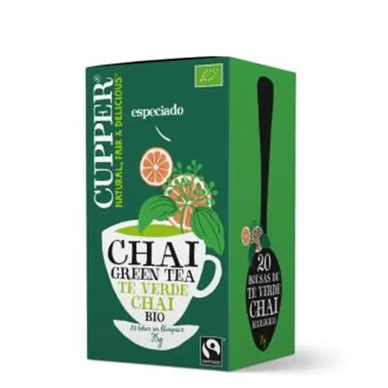 Cupper Te Chai Green Infusion 20Bolsitas. Bio