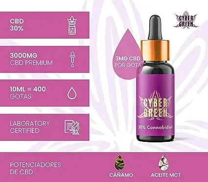 Cybergreen Pure Cbd Oil Full Spectrum 30% Coconut Oil Base 0% Thc , 10 ml