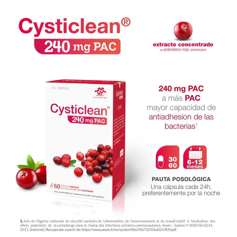 Cysticlean 240 Mg Pac, 30 Capsules